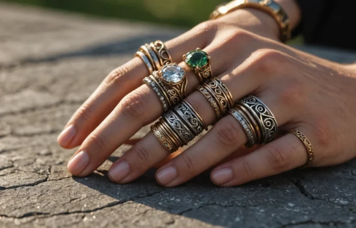 bague en metal dent